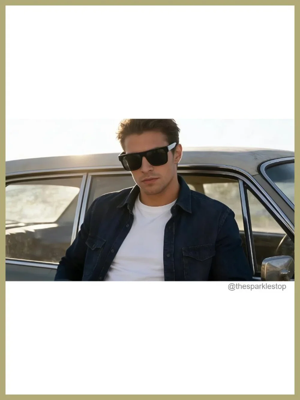 Flat Top Square Polarized Sunglasses UV400 Protection Acetate Men Women
